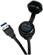MSDD Einbaudose USB 3.0 BF A, 1.5 m Leitung, Design Schwarz 