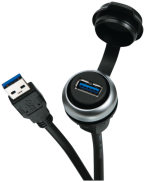 MSDD Einbaudose USB 3.0 BF A, 1.5 m Leitung, Design Silber 