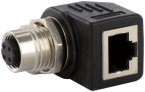 M12 Bu. D-cod. / RJ45 Ethernet-Adapter 90° 4-pol. 