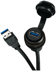 MSDD Einbaudose USB 3.0 BF A, 0.6 m Leitung, Design Schwarz  4000-73000-0150001
