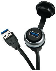 MSDD Einbaudose USB 3.0 BF A, 1.0 m Leitung, Design Silber  4000-73000-0160000