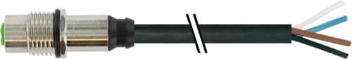 M12 female recept. A-kod. with cable rear