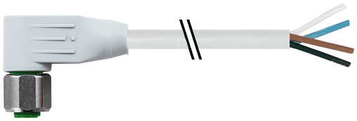 M12 female 90° A-cod. shielded with cable F&B