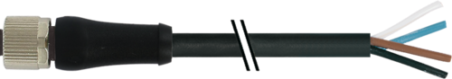 M12 Power L-cod. female 4p. 0° with cable