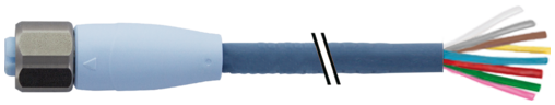 M12 female 0° A-cod. with cable F&B Pro