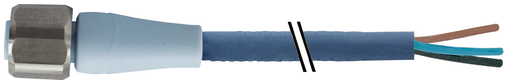M12 female 0° A-cod. with cable F&B Pro