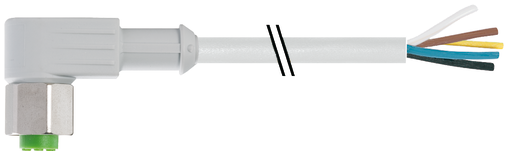 M12 female 90° A-cod. with cable F&B