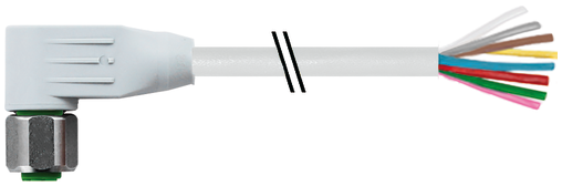 M12 female 90° A-cod. with cable F&B