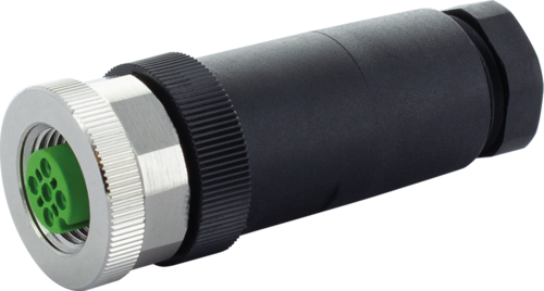 M12 female 0° A-cod. screw terminal