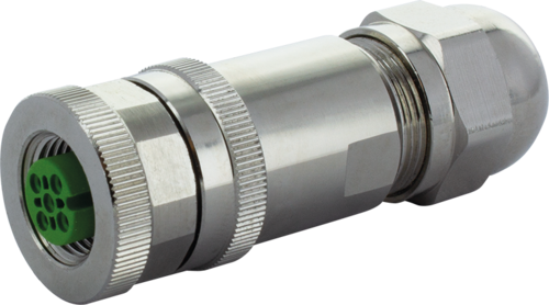 M12 female 0° A-cod. screw terminal