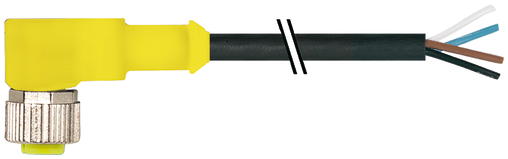 M12 female 90° A-cod. with cable AIDA