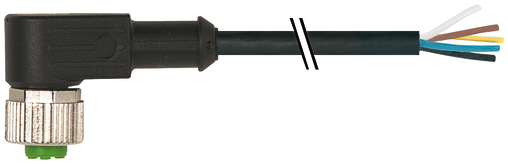 M12 female 90° with cable