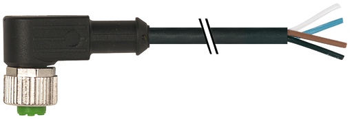 M12 female 90° with cable