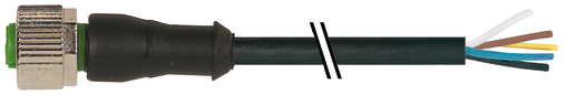 M12 female 0° with cable