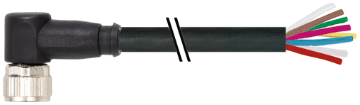 M8 female 90° with cable