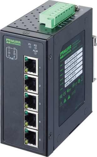 5 Port unmanaged Gigabit Switch 4 PoE Ports IP20 metal 48 V
