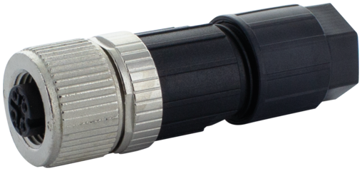 M12 female 0° A-cod. Push-Lock