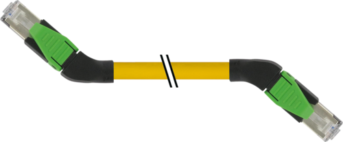 RJ45 male 45° right / RJ45 male 45° right shielded