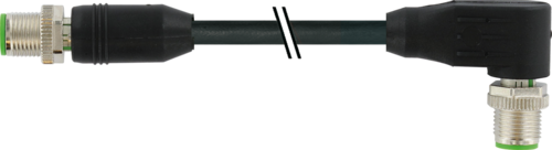 M12 male 0° / M12 male 90° Y-cod. shielded