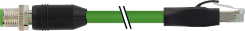 M12 male 0° D-cod. / RJ45 male 0° shielded