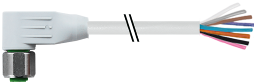 M12 female 90° A-cod. with cable F&B