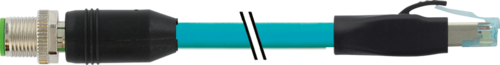 M12 male 0° X-cod. / RJ45 male 0° shielded