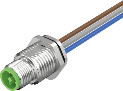M12 Power male recept. T-cod. rear