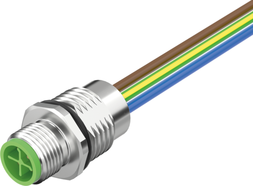 M12 Power male recept. S-cod. front