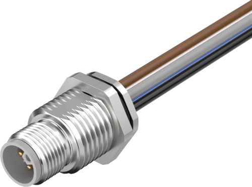 M12 Power male recept. L-cod. rear