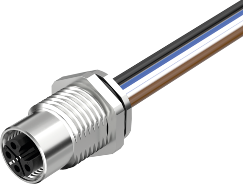 M12 Power L-cod. 4pol. female recept. rear mount
