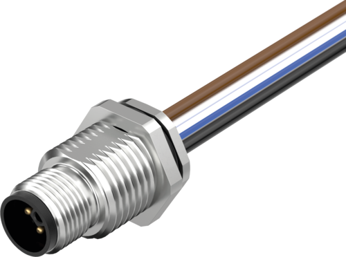 M12 Power male recept. L-cod. rear