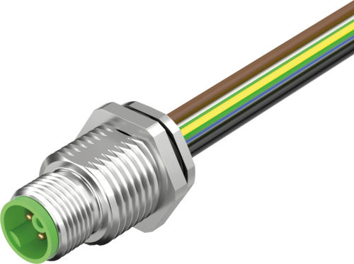 M12 Power male recept. K-cod. rear