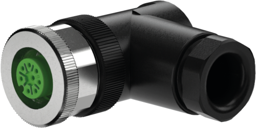 M12 female 90° A-cod. screw terminal