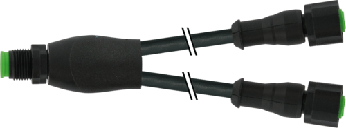 Y-Distributor M12 male / M12 female 0° A-cod. Lite