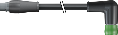 MQ15 male 0° / MQ15 female 0° 48V DC type 2