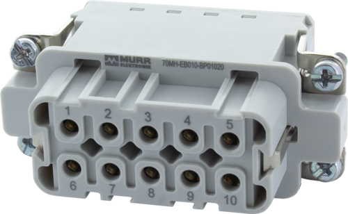 A10 female 10-pole, Push-in, 250 V, 20 A