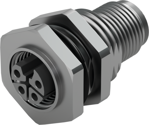 M12 POWER PANEL FEED THROUGH 4-pole L-CODED