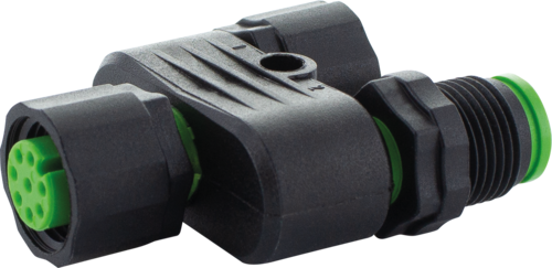 T-Coupler M12 female/M12 female + male A-cod. Lite