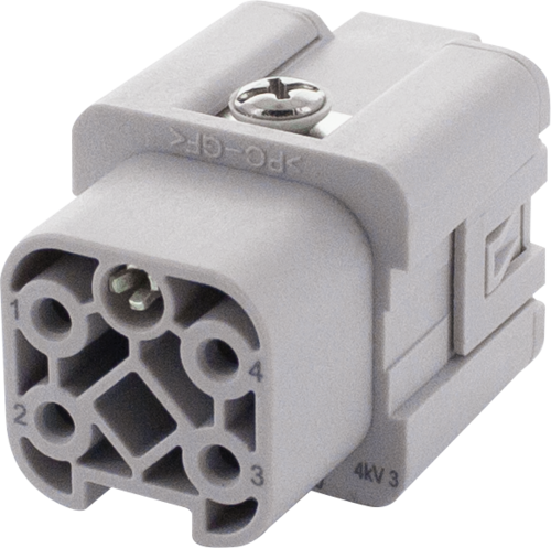 A3 female 4-pole, Push-in, 400 V, 10 A