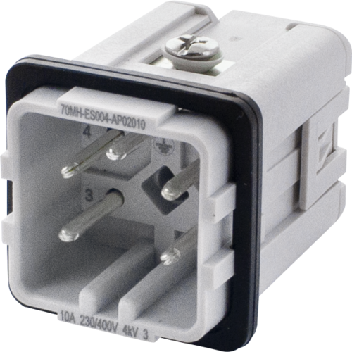 A3 male 3-pole, Push-in, 400 V, 10 A