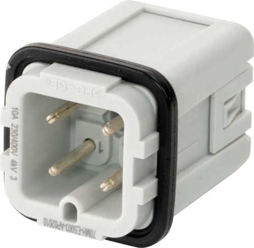 A3 male 4-pole, Push-in, 400 V, 10 A