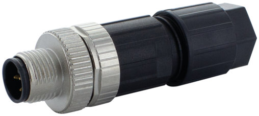 M12 male 0° A-cod. Push-Lock