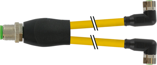 Y-Distributor M12 male / M8 female 90° A-cod.