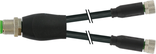 Y-Distributor M12 male / M8 female 0° A-cod.
