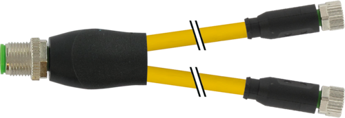 Y-Distributor M12 male / M8 female 0° A-cod.