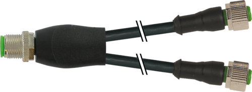 Y-Distributor M12 male / M12 female 0°  A-cod. V4A