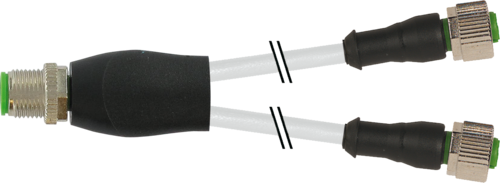 Y-Distributor M12 male / M12 female 0° A-cod.