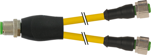 M12 male Y-distributor / M12 female 0°