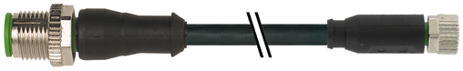 M12 male 0° / M8 female 0° A-cod.