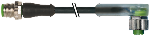 M12 male 0° / M12 female 90° LED